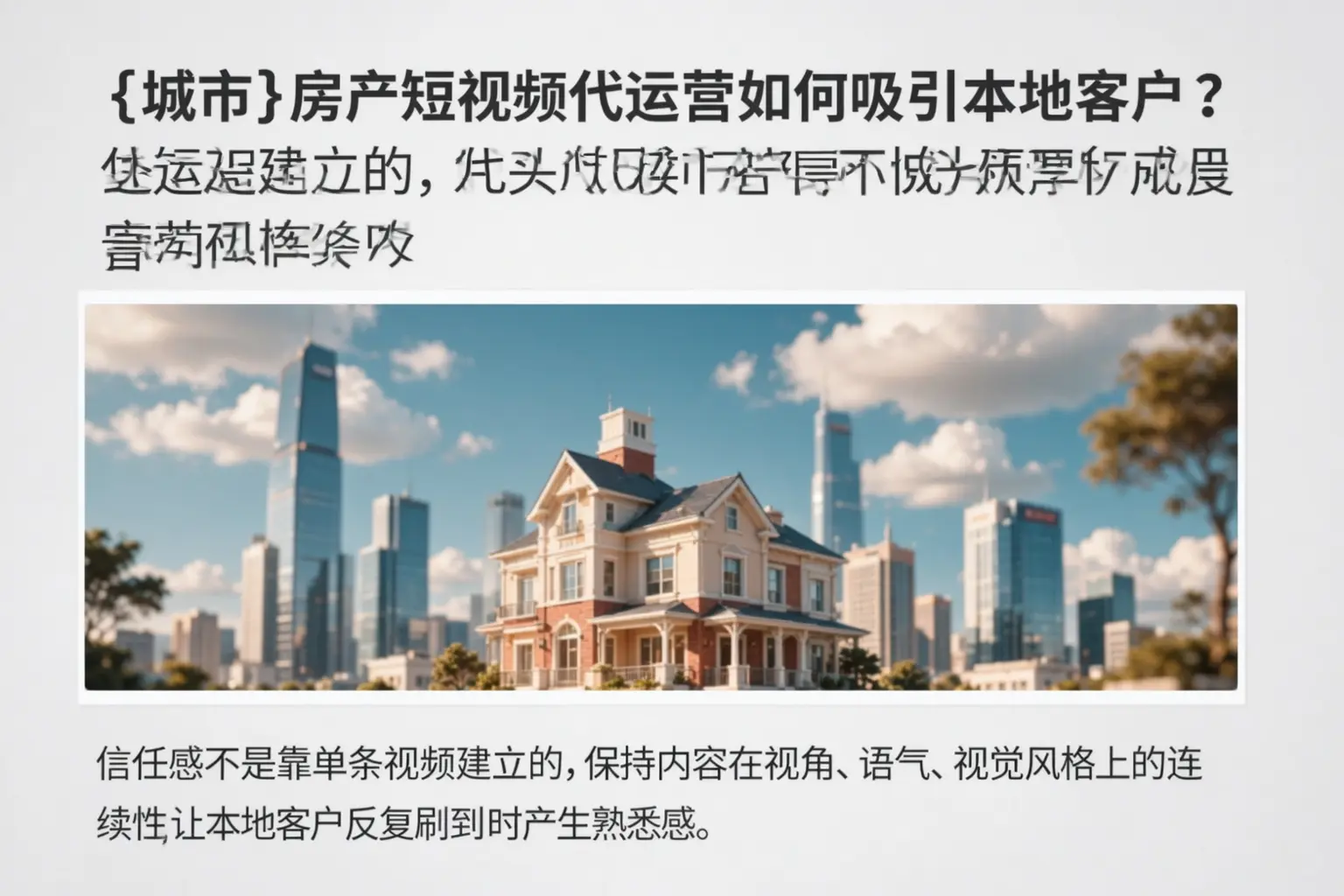 吐鲁番房产短视频代运营如何吸引本地客户?
