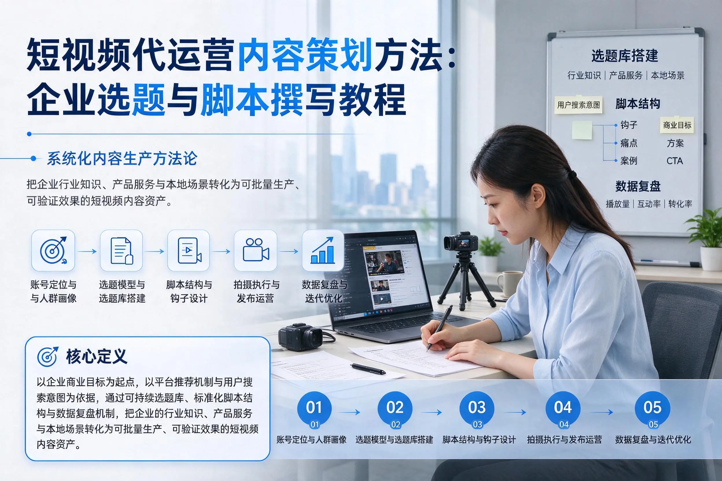 短视频代运营内容策划方法:吐鲁番企业选题与脚本撰写教程