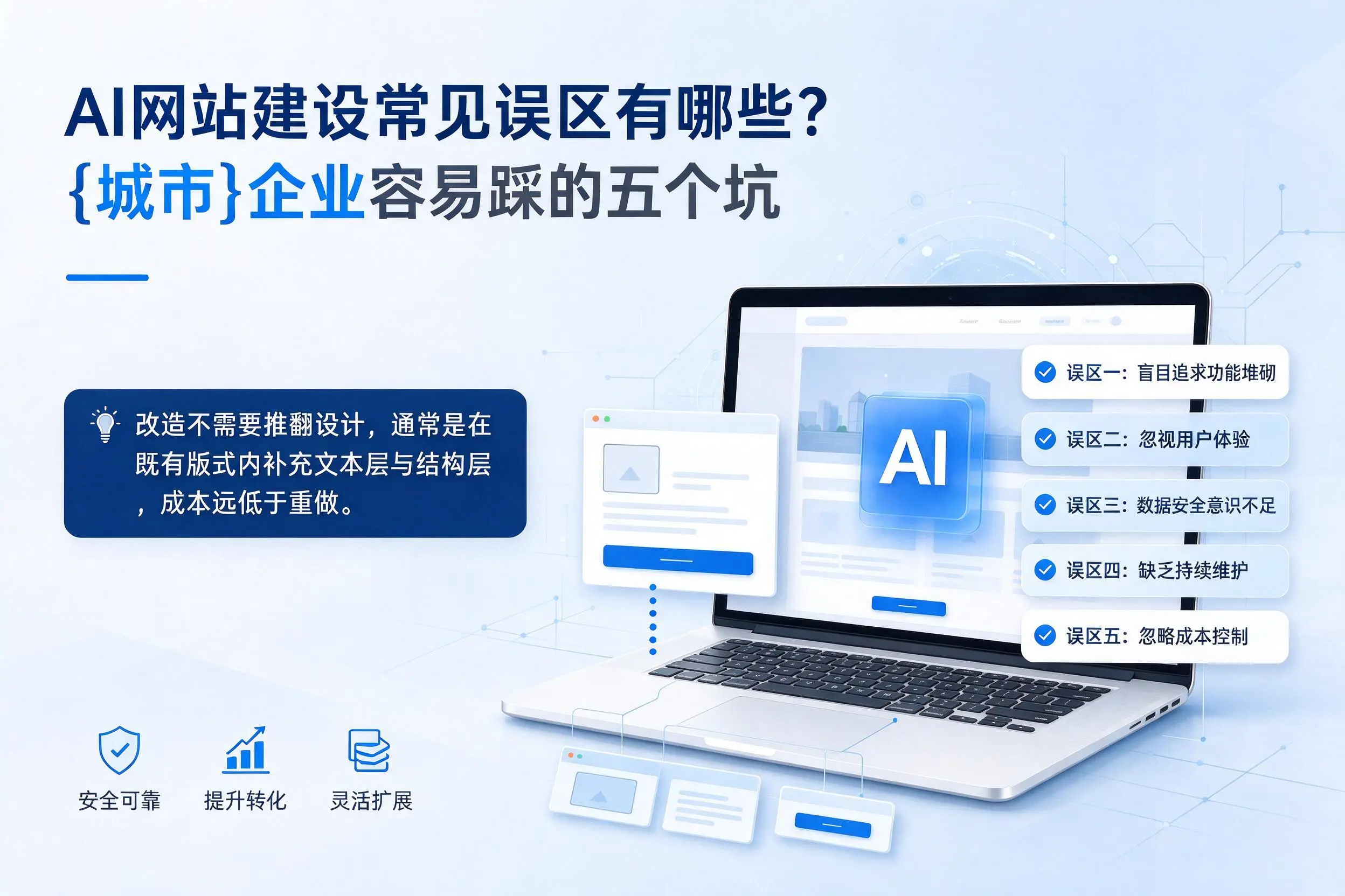 AI网站建设常见误区有哪些？吐鲁番企业容易踩的五个坑