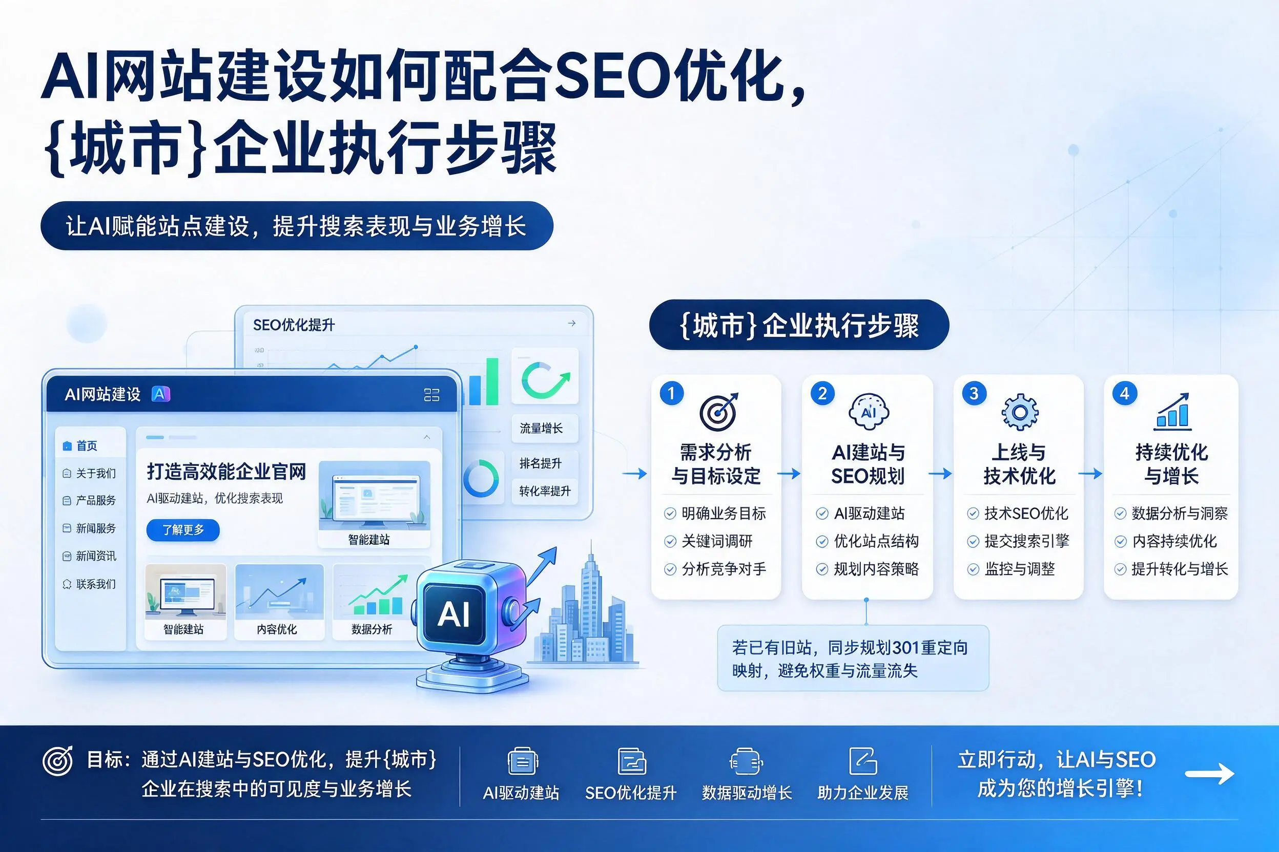 AI网站建设如何配合SEO优化，吐鲁番企业执行步骤