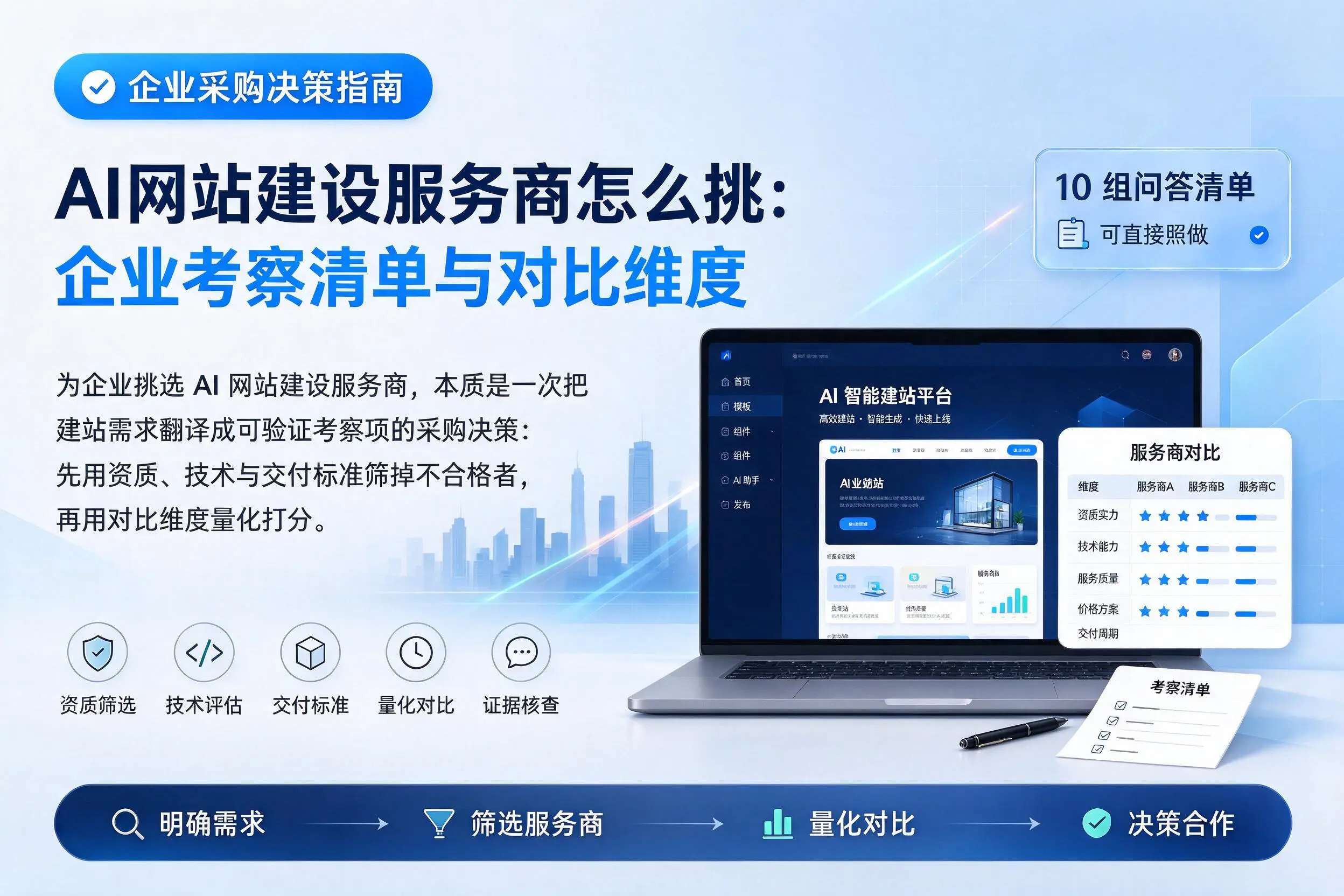 AI网站建设服务商怎么挑：吐鲁番企业考察清单与对比维度